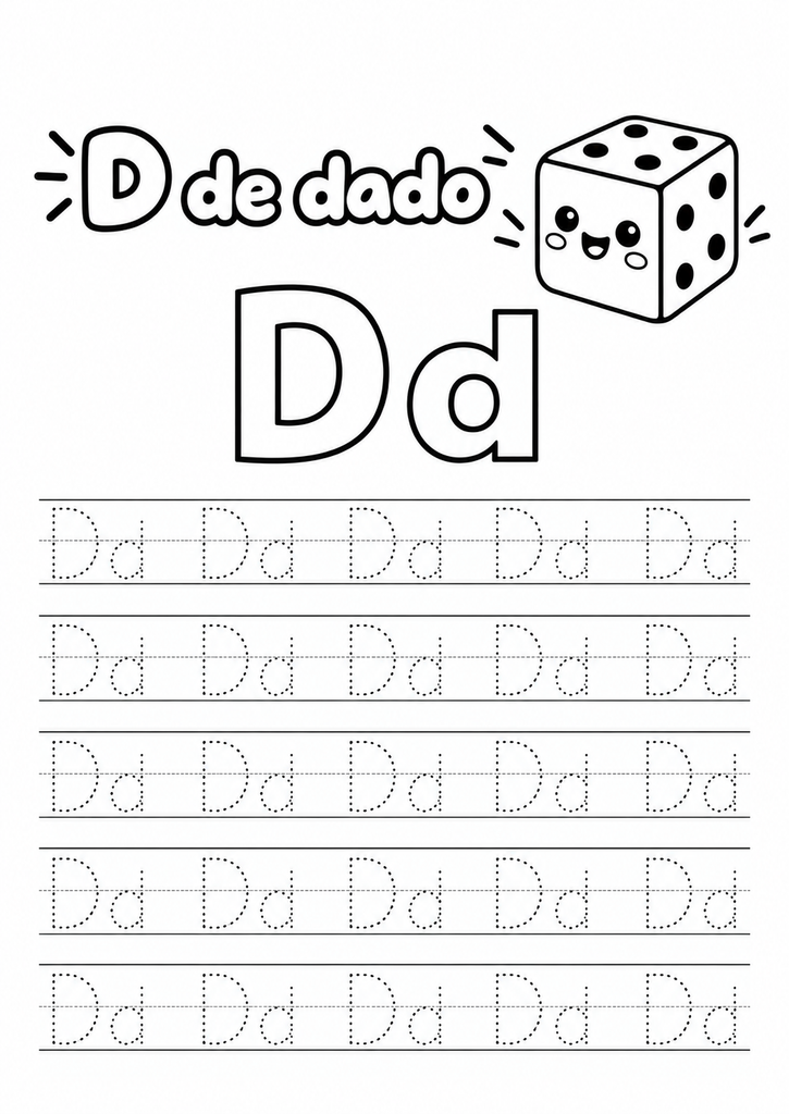 Letra D para imprimir gratis