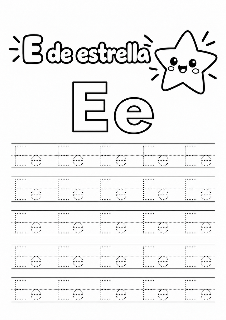 Letra E para imprimir gratis
