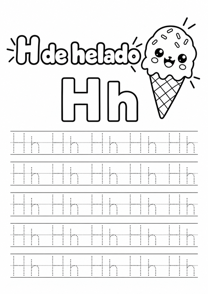 Letra H para imprimir gratis