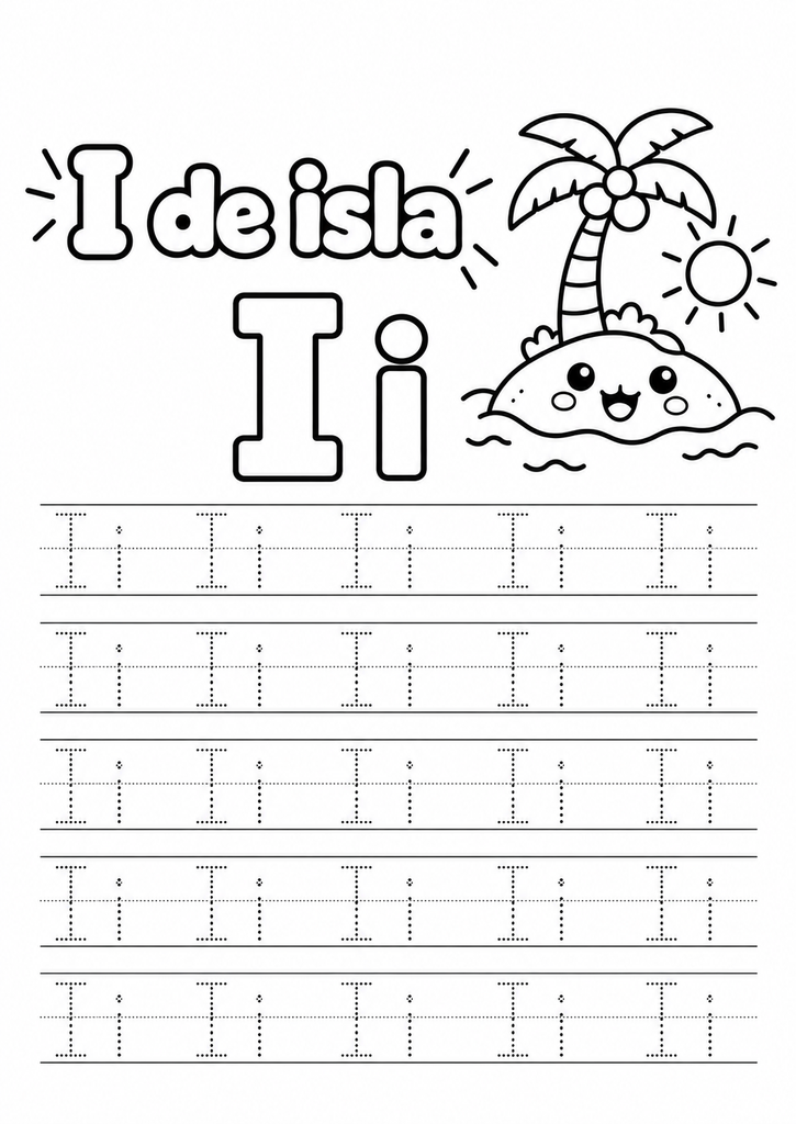 Letra I para imprimir gratis