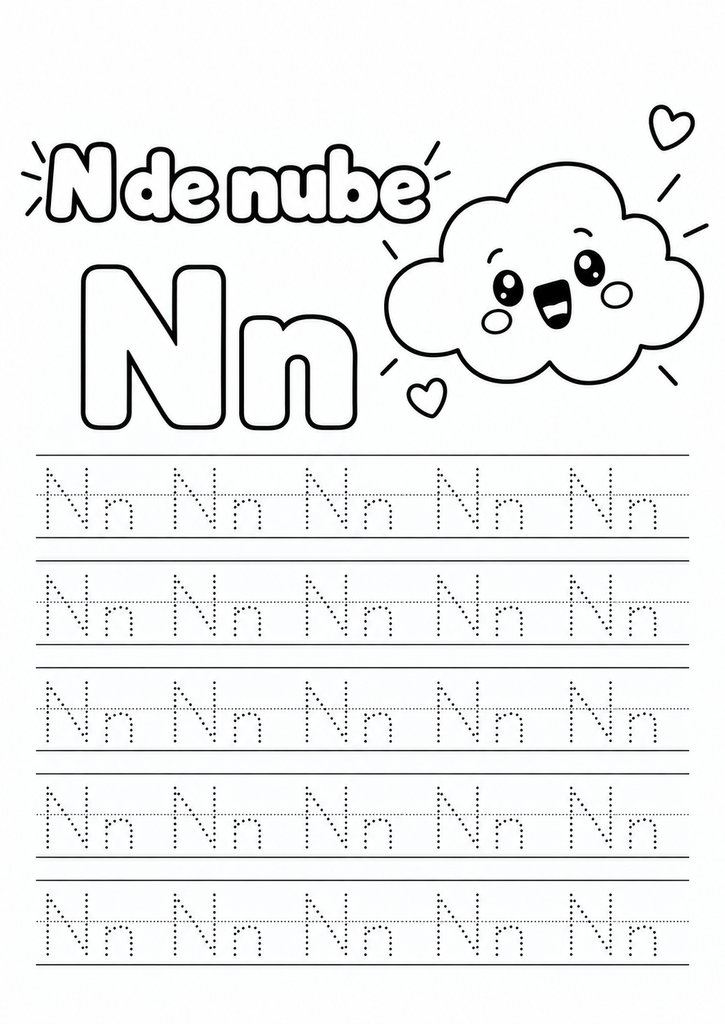 Letra N para imprimir gratis