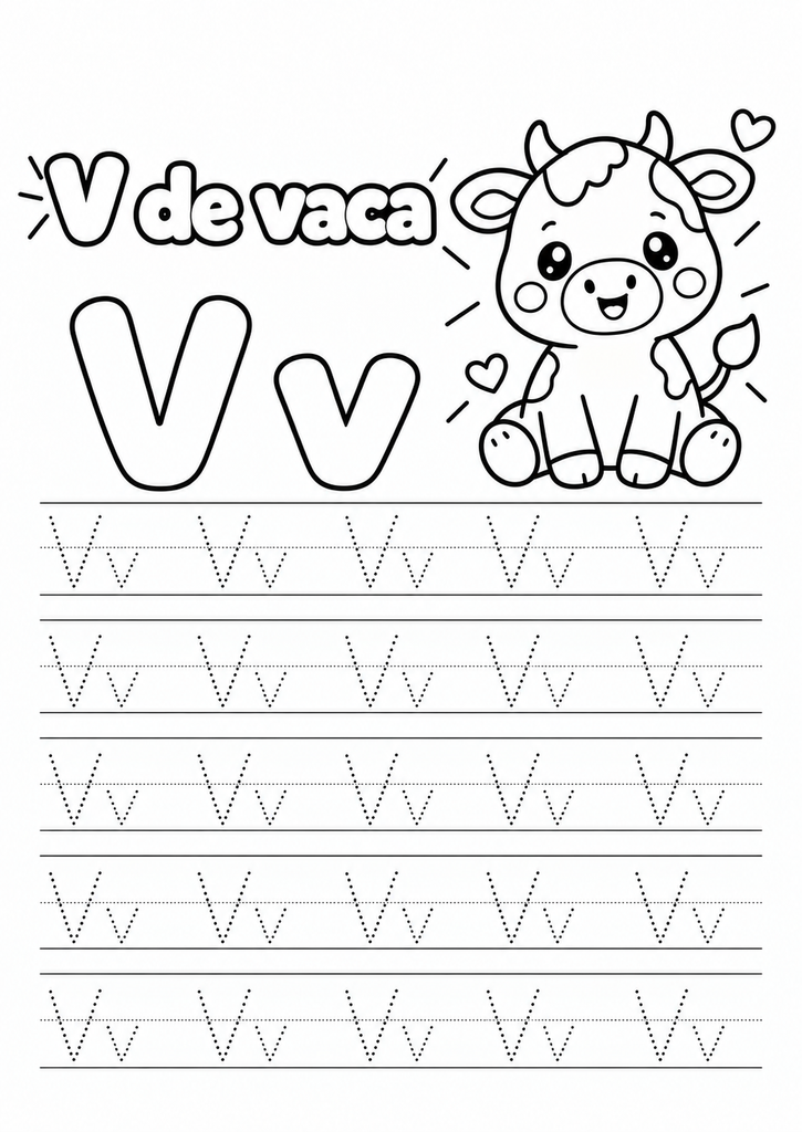 Letra V para imprimir gratis