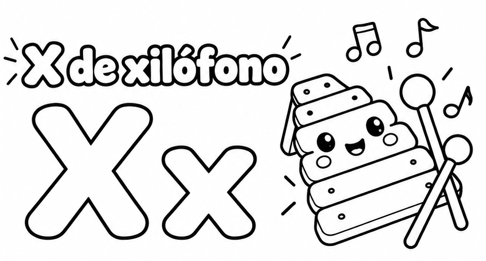 Letra X para imprimir gratis
