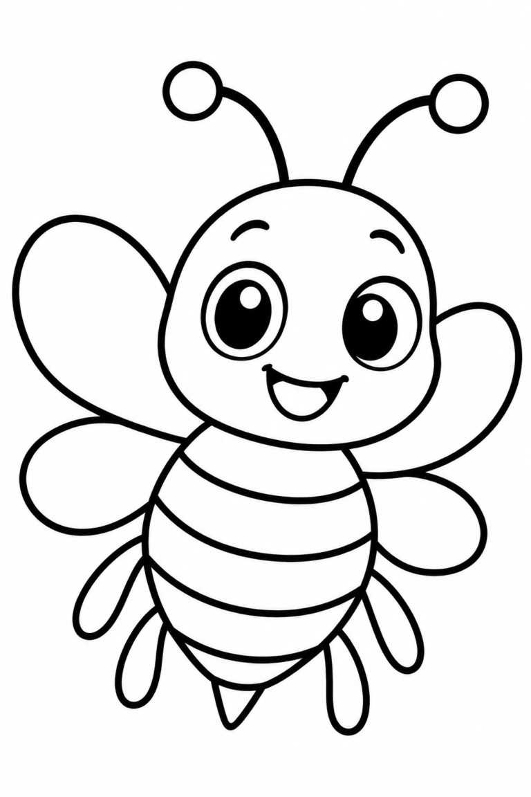 Abeja para colorear para niños: dibujo para imprimir
