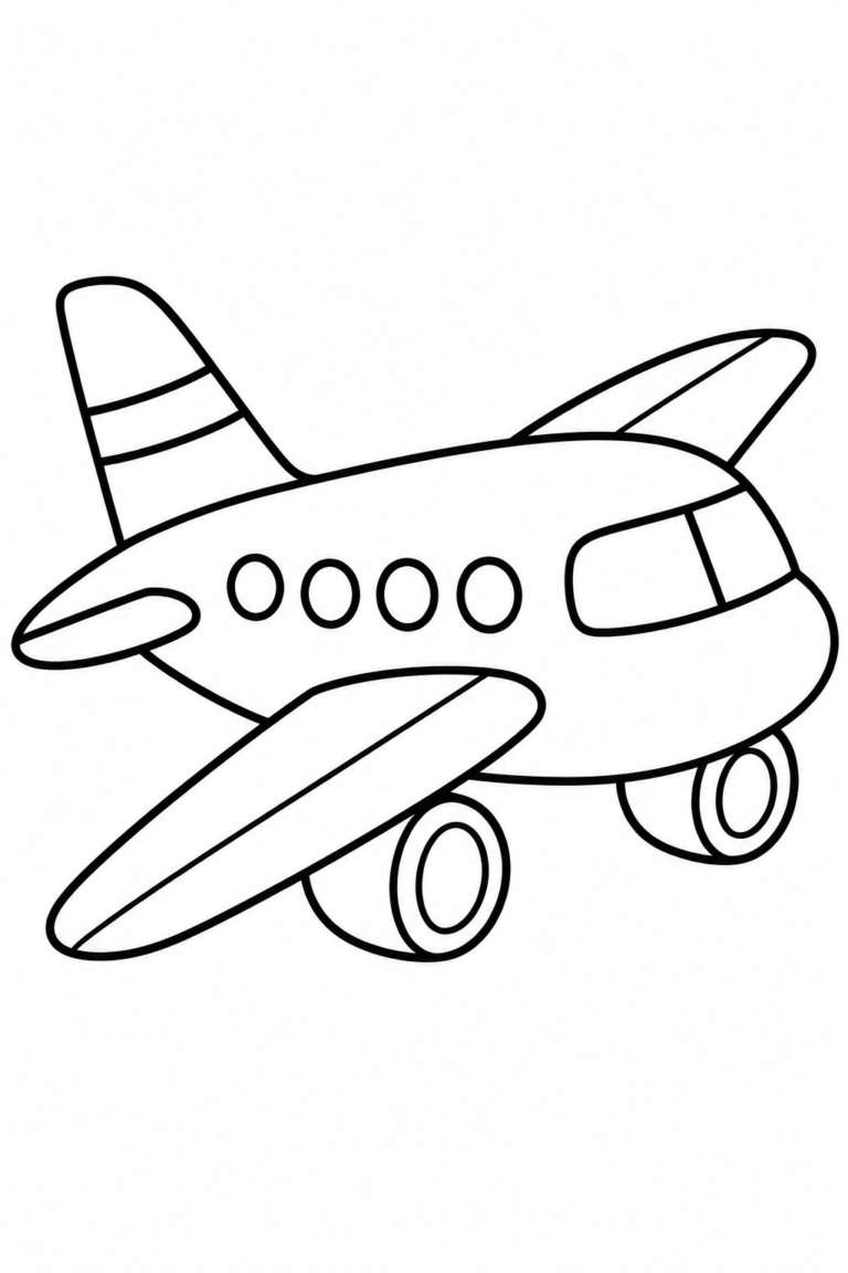 Avión para colorear para niños: dibujo para imprimir