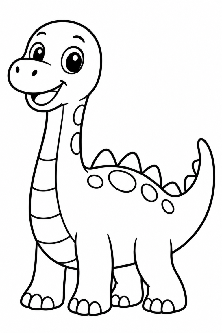 Dinosaurio para colorear para niños: dibujo fácil para imprimir