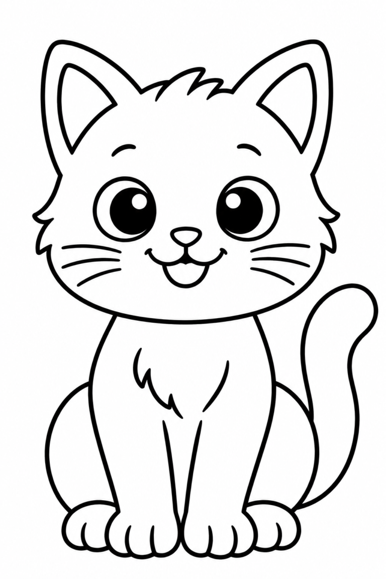 Gato para colorear para niños: dibujo para imprimir