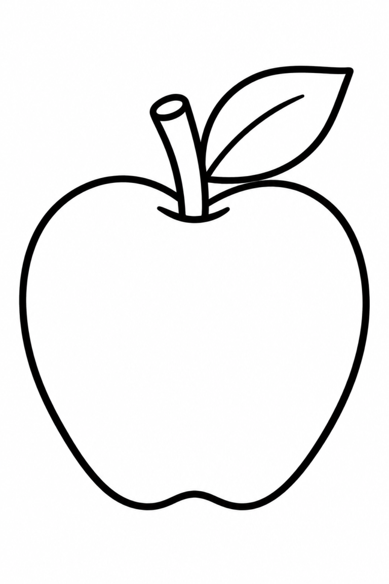 Manzana para colorear para niños: dibujo para imprimir