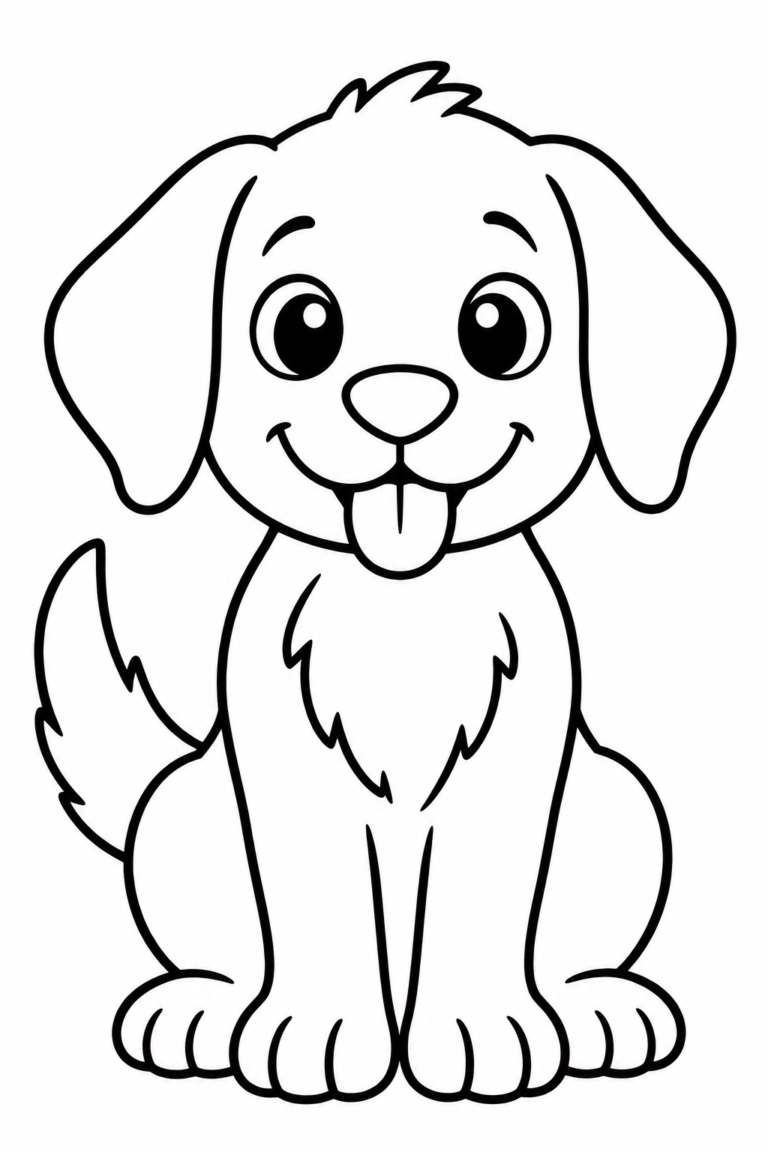 Perro para colorear para niños: dibujo para imprimir