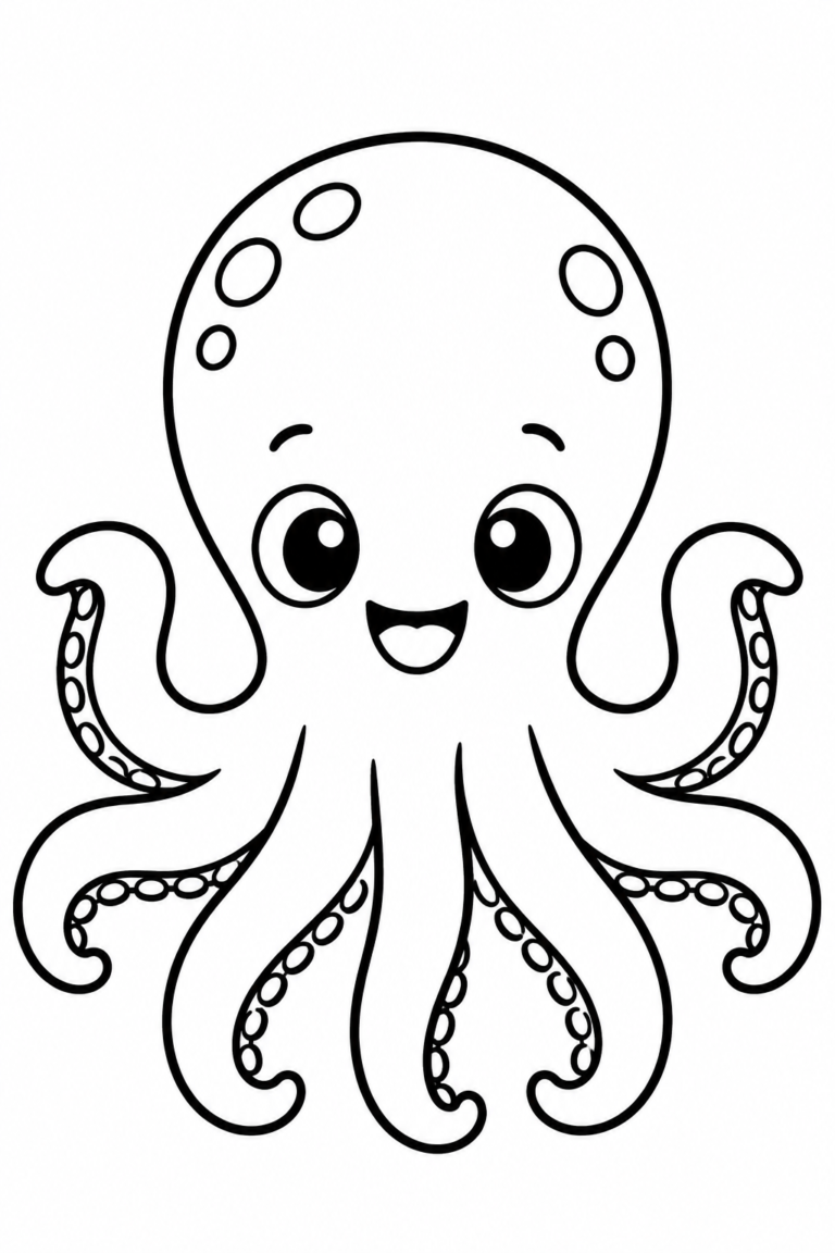Pulpo para colorear para niños: dibujo para imprimir