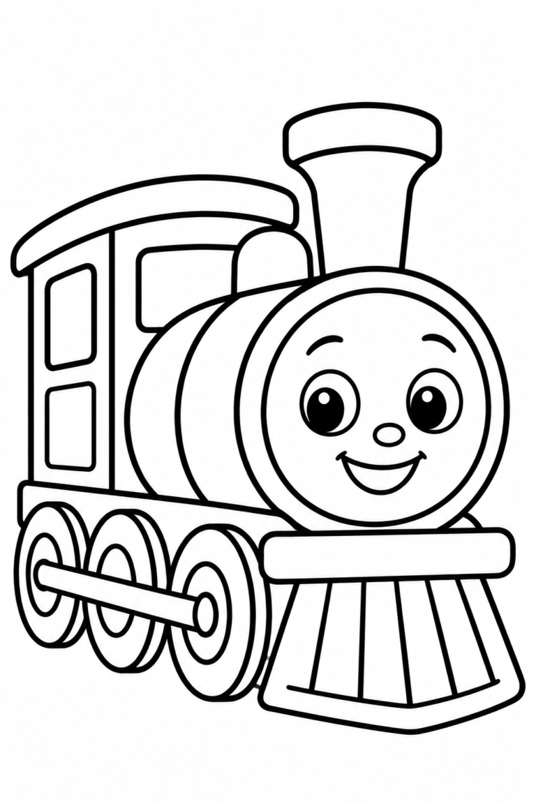 Tren para colorear para niños: dibujo imprimible