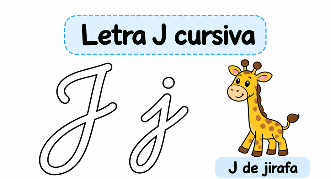 Letra J cursiva para imprimir gratis: práctica de escritura con juguete